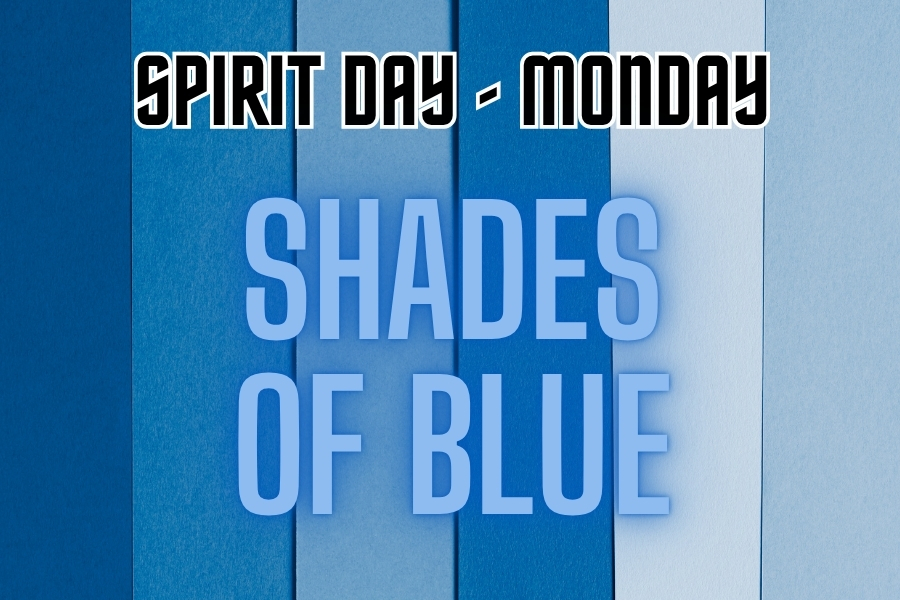 strips of different shades of blue
